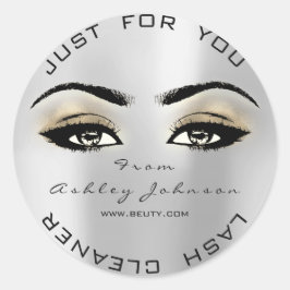 Zilveren Beauty Glitter Gold Lash Make-up Cleaner Ronde Sticker