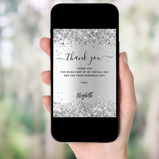 Zilveren bedankkaart kaart