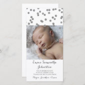 Zilveren Bedankt Baby Shower Fotokaarten (Voorkant / Achterkant)