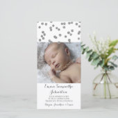 Zilveren Bedankt Baby Shower Fotokaarten (Staand voorkant)