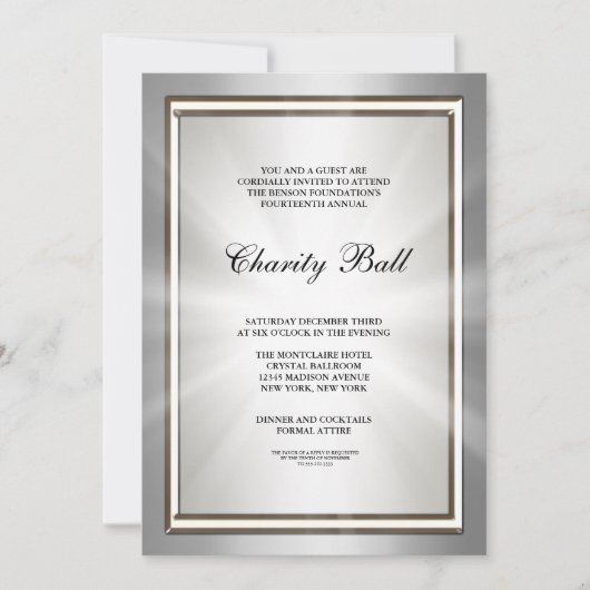 Zilveren Bedrijfsfeest Borrel Kaart (Voorkant)