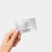 Zilveren bedrijfslogo naam badge (Handheld)