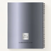 Zilveren bedrijfslogonaam notitieboek (Achterkant)