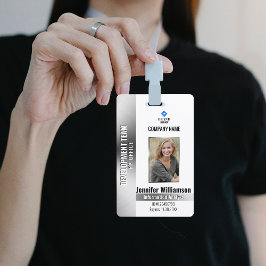 Zilveren bedrijfszekerheid QR-code personeelsfoto  Badge