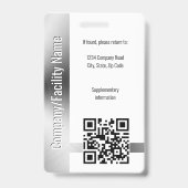 Zilveren bedrijfszekerheid QR-code personeelsfoto Badge (Achterkant)