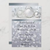 Zilveren bel kerstbruiloft uitnodiging (Voorkant / Achterkant)