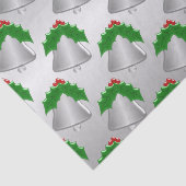Zilveren bel Zilveren gekleurde kerst Tissuepapier (Detail)