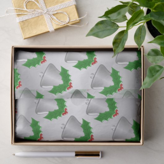 Zilveren bel Zilveren gekleurde kerst Tissuepapier (Geschenk)