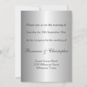 Zilveren Bellen Avondreceptie Trouw Kaart (Achterkant)