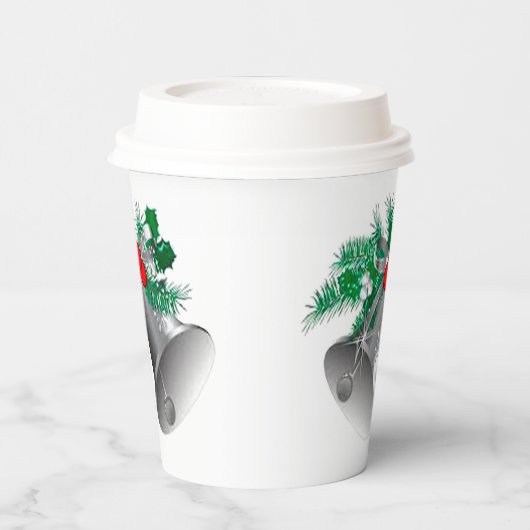 Zilveren bellen en Holly Paper Cups Papieren Bekers (Links)