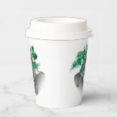 Zilveren bellen en Holly Paper Cups Papieren Bekers (Rechts)