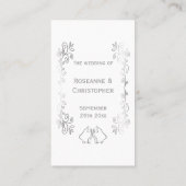 Zilveren Bellen Kalf Werk Ontwerp Bruiloft Plaatskaartje (Achterkant)