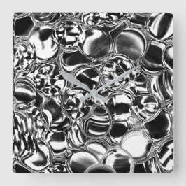 Zilveren bellen met glazen of metalen toon vierkante klok