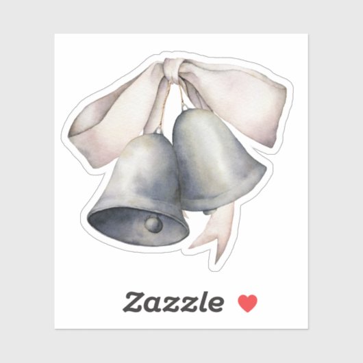 Zilveren Bellen Prettig Kerstfeest Sticker (Vel)
