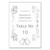 Zilveren Bellen Scrollwork Ontwerp Wedding Kaart (Achterkant)