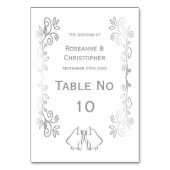 Zilveren Bellen Scrollwork Ontwerp Wedding Kaart (Voorkant)