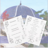 Zilveren Bellen Scrollwork Ontwerp Wedding Programmakaart