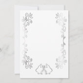 Zilveren Bellen Scrollwork Ontwerp Wedding Save The Date (Achterkant)