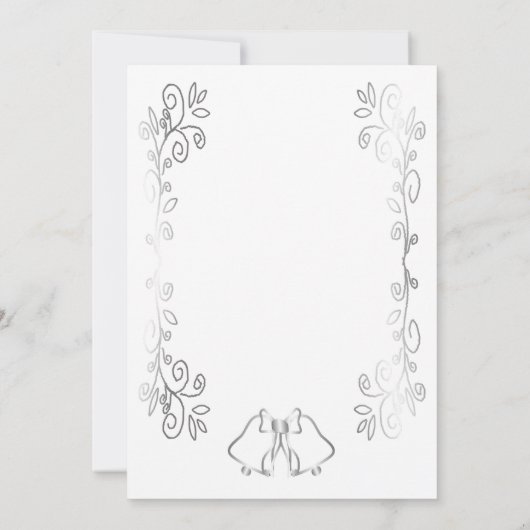 Zilveren Bellen Scrollwork Ontwerp Wedding Save The Date (Achterkant)