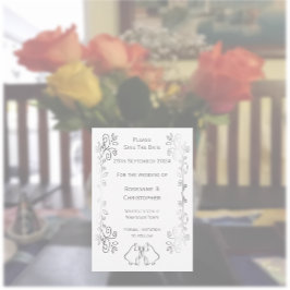 Zilveren Bellen Scrollwork Ontwerp Wedding Save The Date