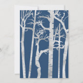 Zilveren berk bomen bruiloft uitnodigingen (Achterkant)