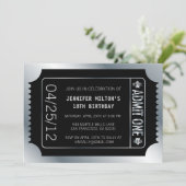 Zilveren Bioscoopkaartje Kaart (Staand voorkant)