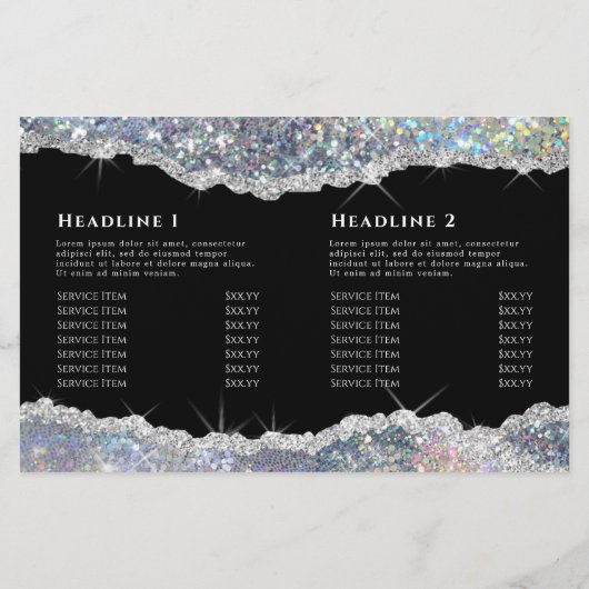 Zilveren bivoudig glitterbrochure (Achterkant)