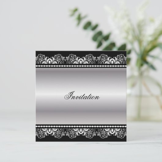 Zilveren Black Lace | Elke gelegenheid Kaart (Staand voorkant)