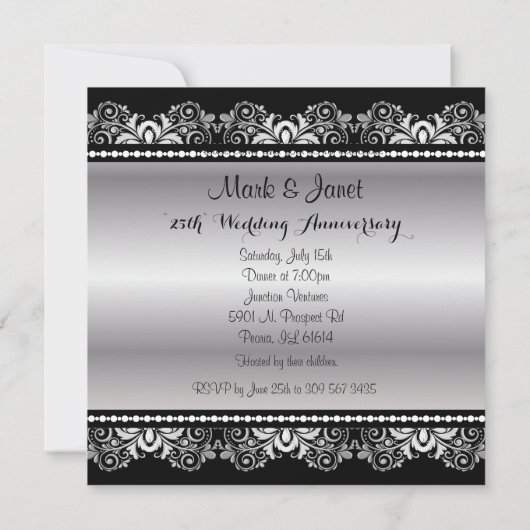 Zilveren Black Lace | Elke gelegenheid Kaart (Achterkant)