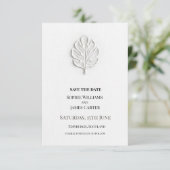 Zilveren Blad Huwelijk Save The Date (Staand voorkant)