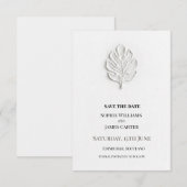 Zilveren Blad Huwelijk Save The Date (Voorkant / Achterkant)