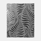 Zilveren blad motief fleece deken (Voorkant)