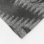 Zilveren blad motief fleece deken (Hoek)