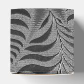 Zilveren blad motief kubus bedankdoosjes (Bovenkant)