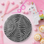 Zilveren blad motief papieren bordje (Feest)