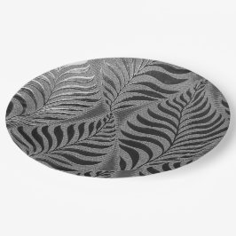 Zilveren blad motief papieren bordje