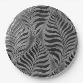 Zilveren blad motief papieren bordje (Voorkant)