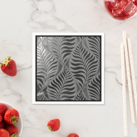 Zilveren blad motief servet (Insitu)