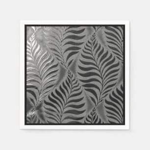 Zilveren blad motief servet