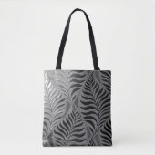 Zilveren blad motief tote bag (Voorkant)