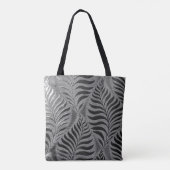 Zilveren blad motief tote bag (Achterkant)