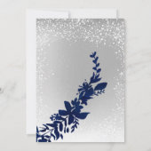 Zilveren blad sneeuw navy blauw Kerst grand openin Kaart (Achterkant)