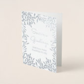 Zilveren bladeren vakantie aangepaste kerst folie kaarten (Voorkant)