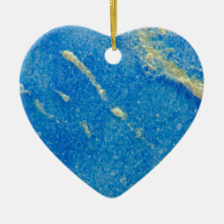 Zilveren blauw gesmolten glas keramisch ornament