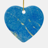 Zilveren blauw gesmolten glas keramisch ornament (Achterkant)