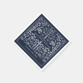 Zilveren Blauw Koninklijk Middeleeuws Goud Zwaard  Servet (Hoek)