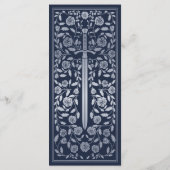 Zilveren Blauw Koninklijk Middeleeuws Zwaard Bruil Menu (Achterkant)