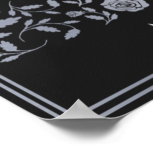 Zilveren Blauw Koninklijk Middeleeuws Zwaard Bruil Poster (Hoek)