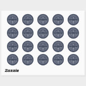 Zilveren Blauw Koninklijk Middeleeuws Zwaard Bruil Ronde Sticker (Vel)