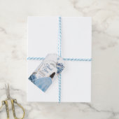 Zilveren Blauw Magische Sneeuwvlok Mis Quince Dank Cadeaulabel (Met Touw)